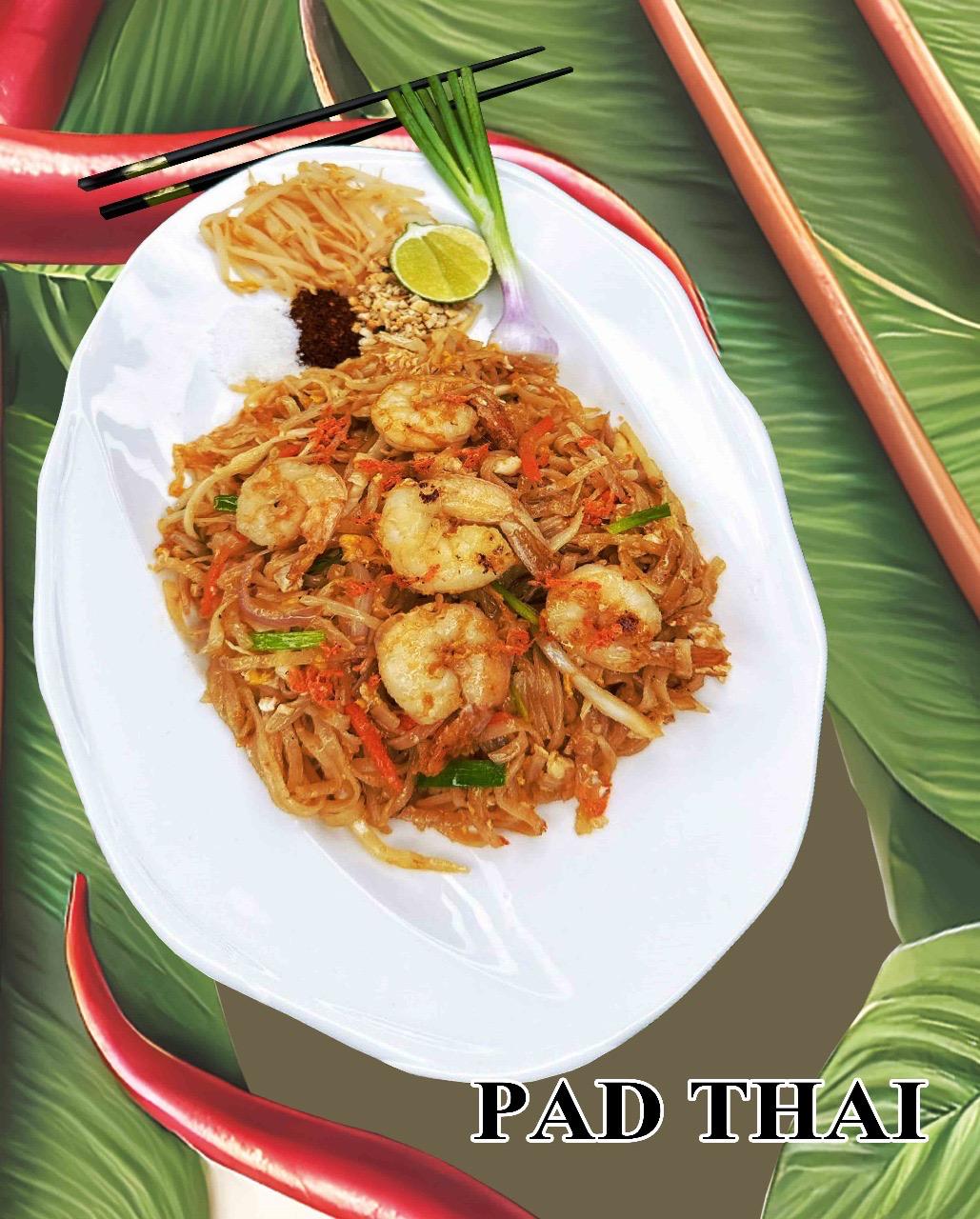 HS Miracle Restaurant — Pad Thai with Tiger Prawns