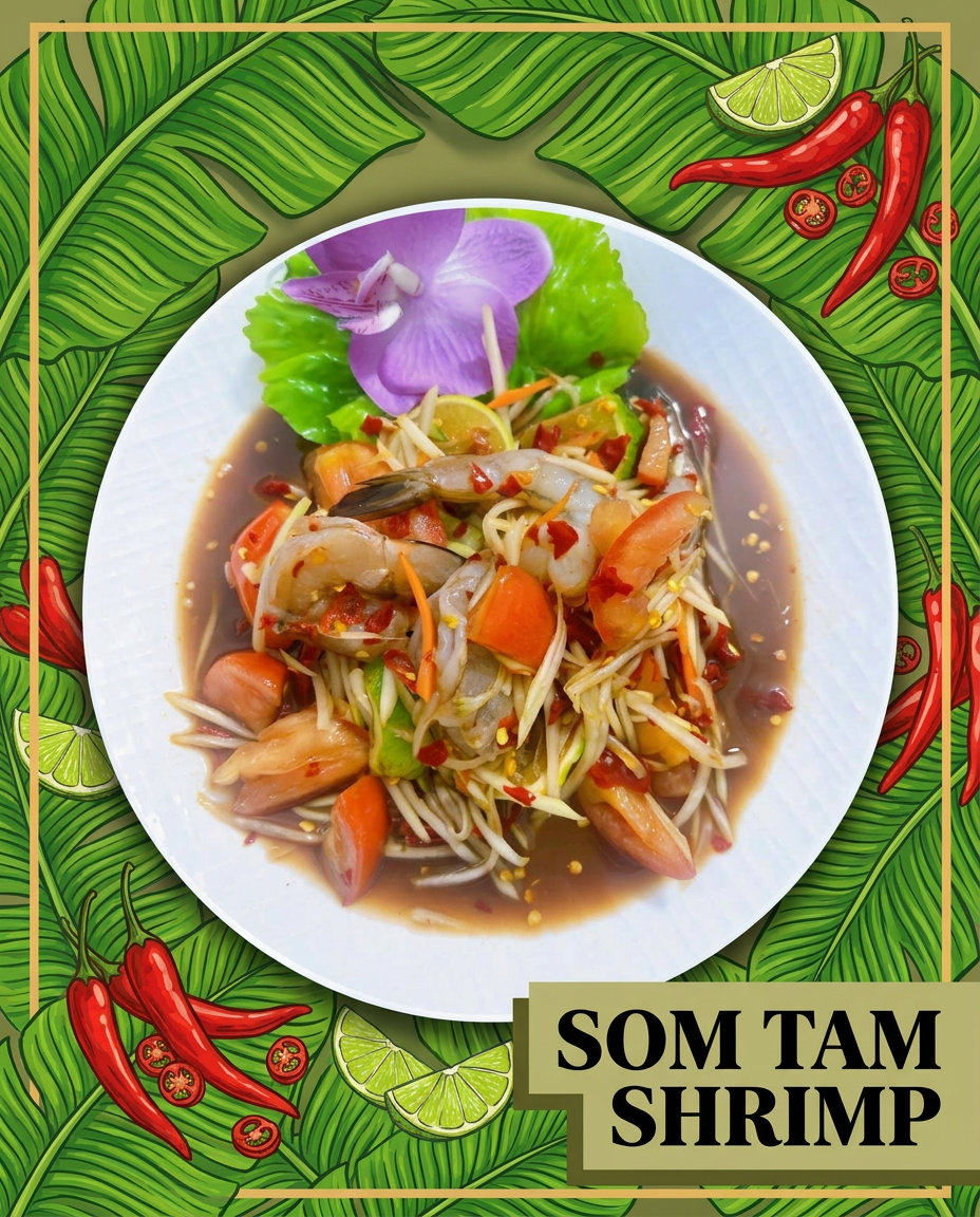 HS Miracle Restaurant — Som Tam Shrimp